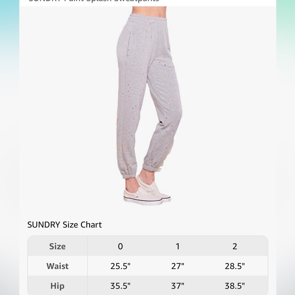 🩷🤍🩵💛NWT Sundry Sweatpants - Grey Splatter Paint- size 1 - Picture 4 of 7